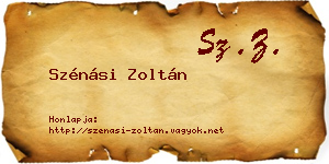Szénási Zoltán névjegykártya