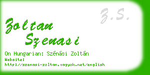 zoltan szenasi business card