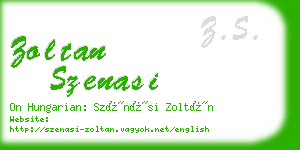 zoltan szenasi business card